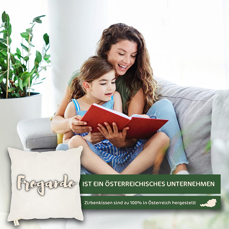 FROGANDO Zirbenkissen 35x35x15 cm aus Österreich - Kopfkissen mit 100% Zirbe Han
