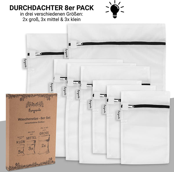 FROGANDO Wäschenetze 8er Set universell - in verschiedenen Größen